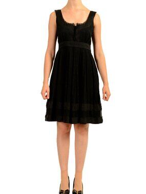 Women's Black Lace Fit & Flare Mini Dress US S IT 40